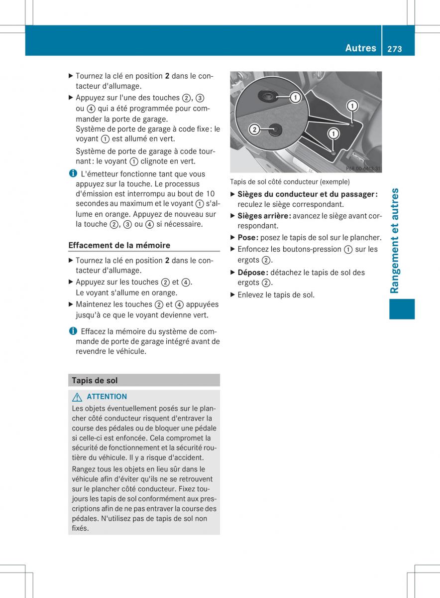 Mercedes Benz ML Class W166 manuel du proprietaire / page 276