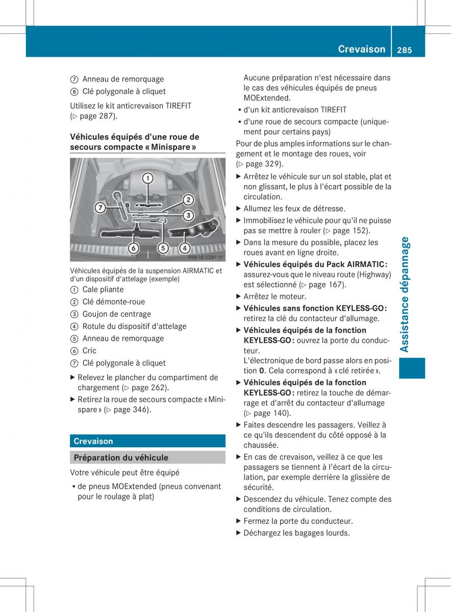 Mercedes Benz ML Class W166 manuel du proprietaire / page 288