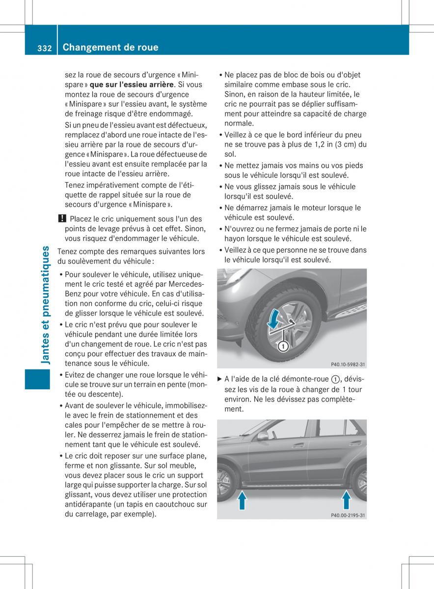 Mercedes Benz ML Class W166 manuel du proprietaire / page 335