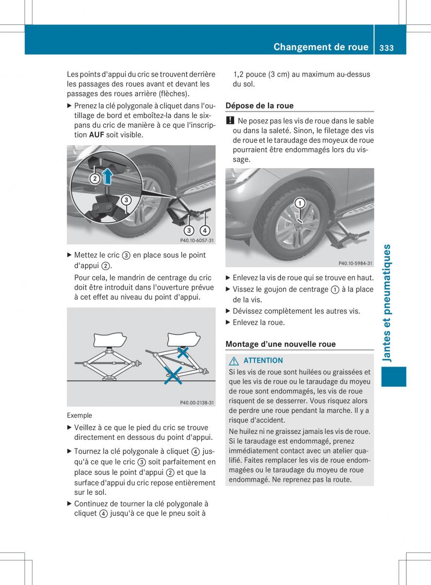 Mercedes Benz ML Class W166 manuel du proprietaire / page 336