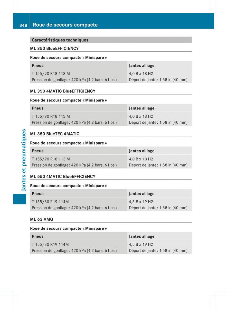 Mercedes Benz ML Class W166 manuel du proprietaire / page 351