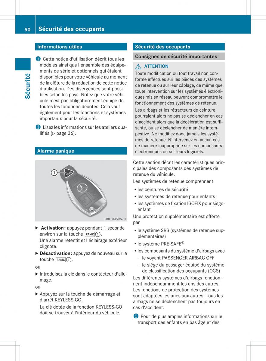 Mercedes Benz ML Class W166 manuel du proprietaire / page 53