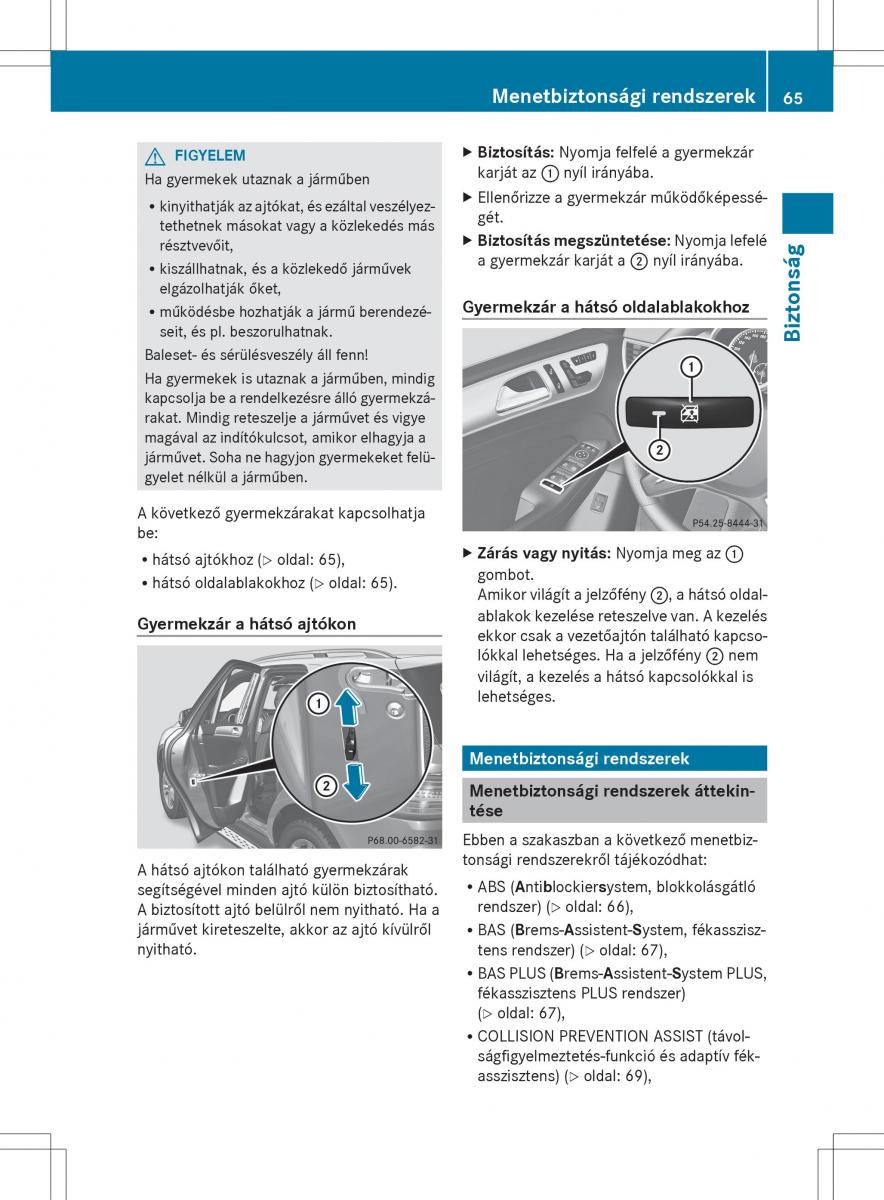 Mercedes Benz ML Class W166 Kezelesi utmutato / page 67