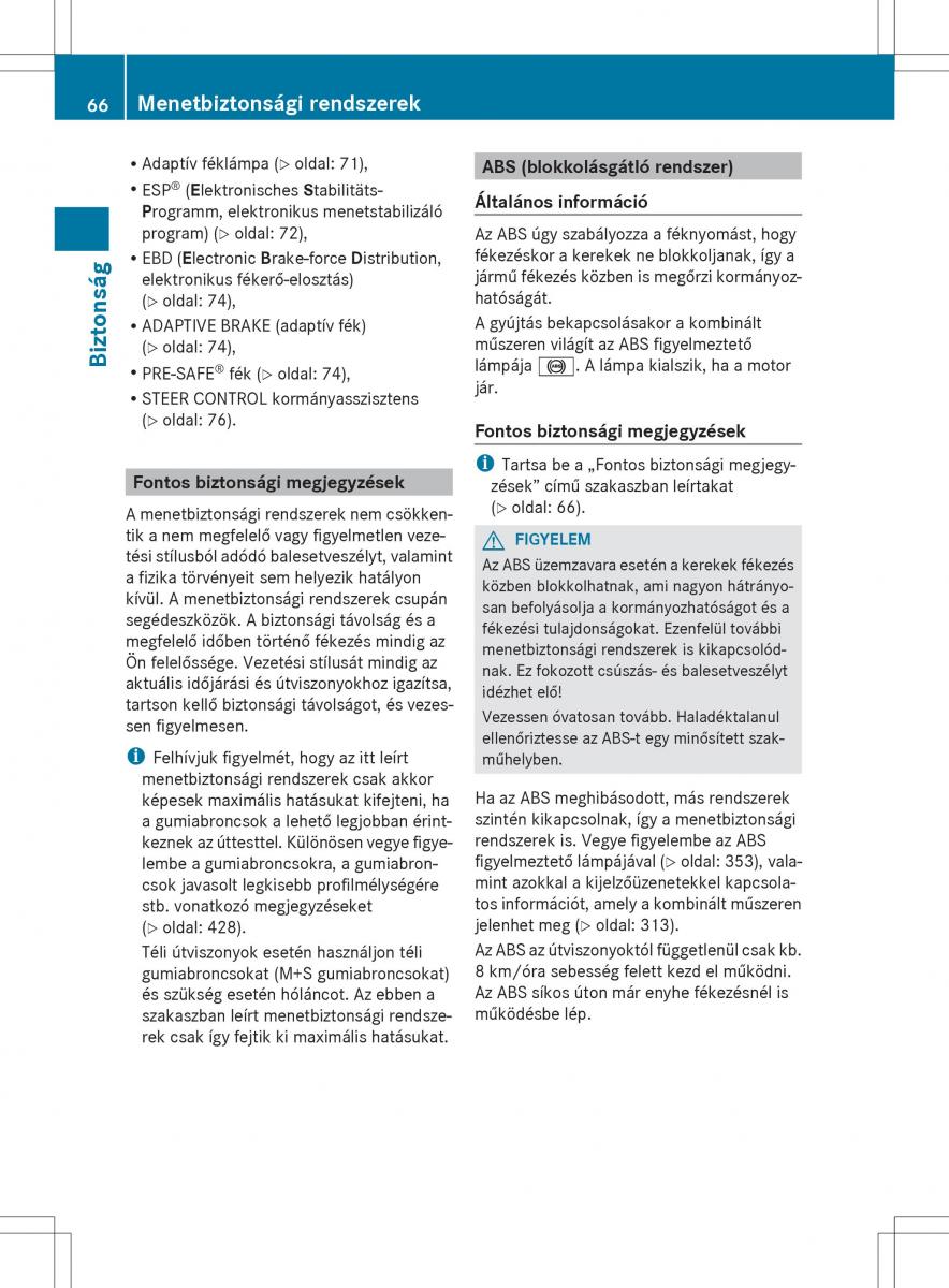 Mercedes Benz ML Class W166 Kezelesi utmutato / page 68