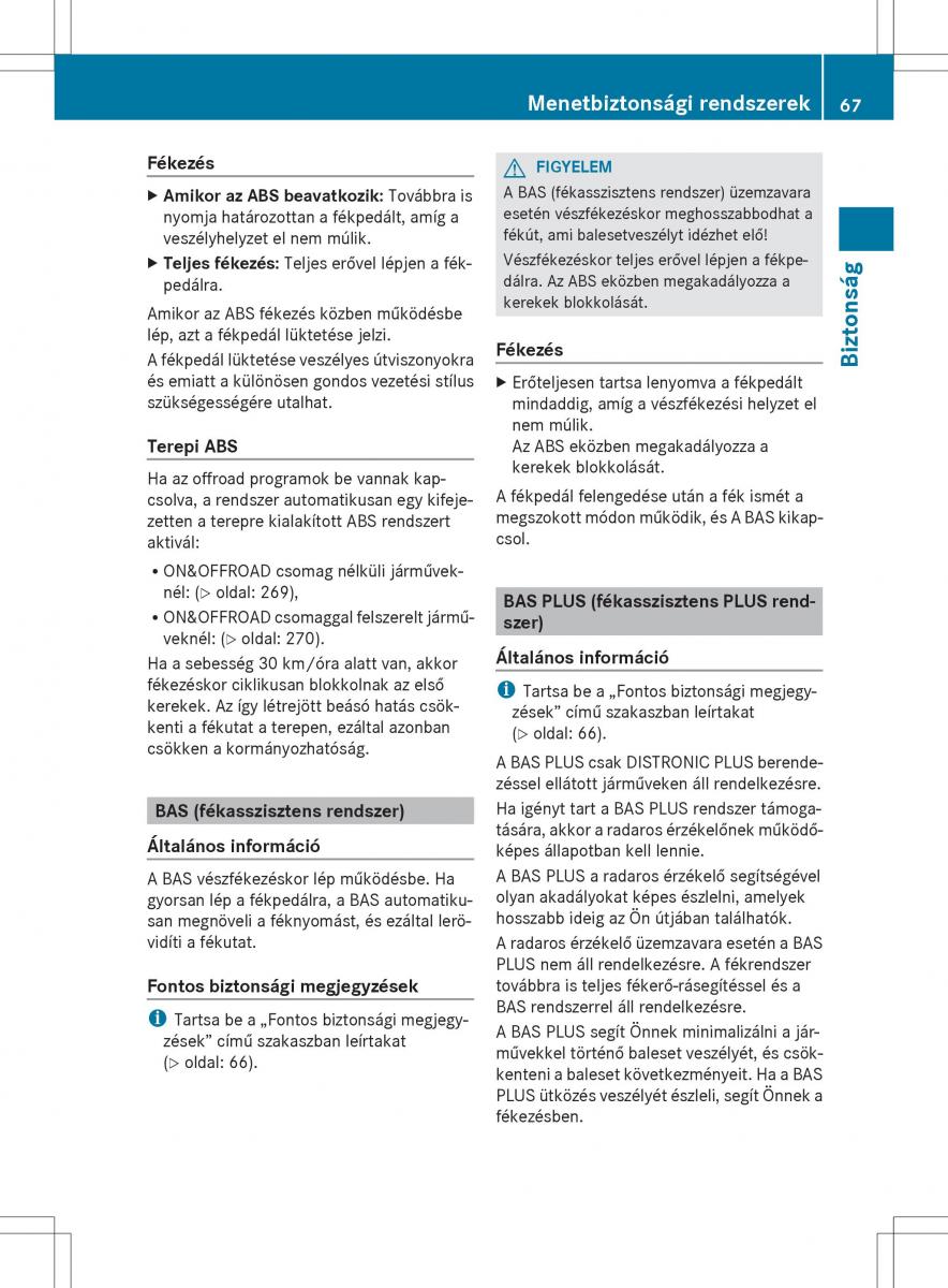 Mercedes Benz ML Class W166 Kezelesi utmutato / page 69