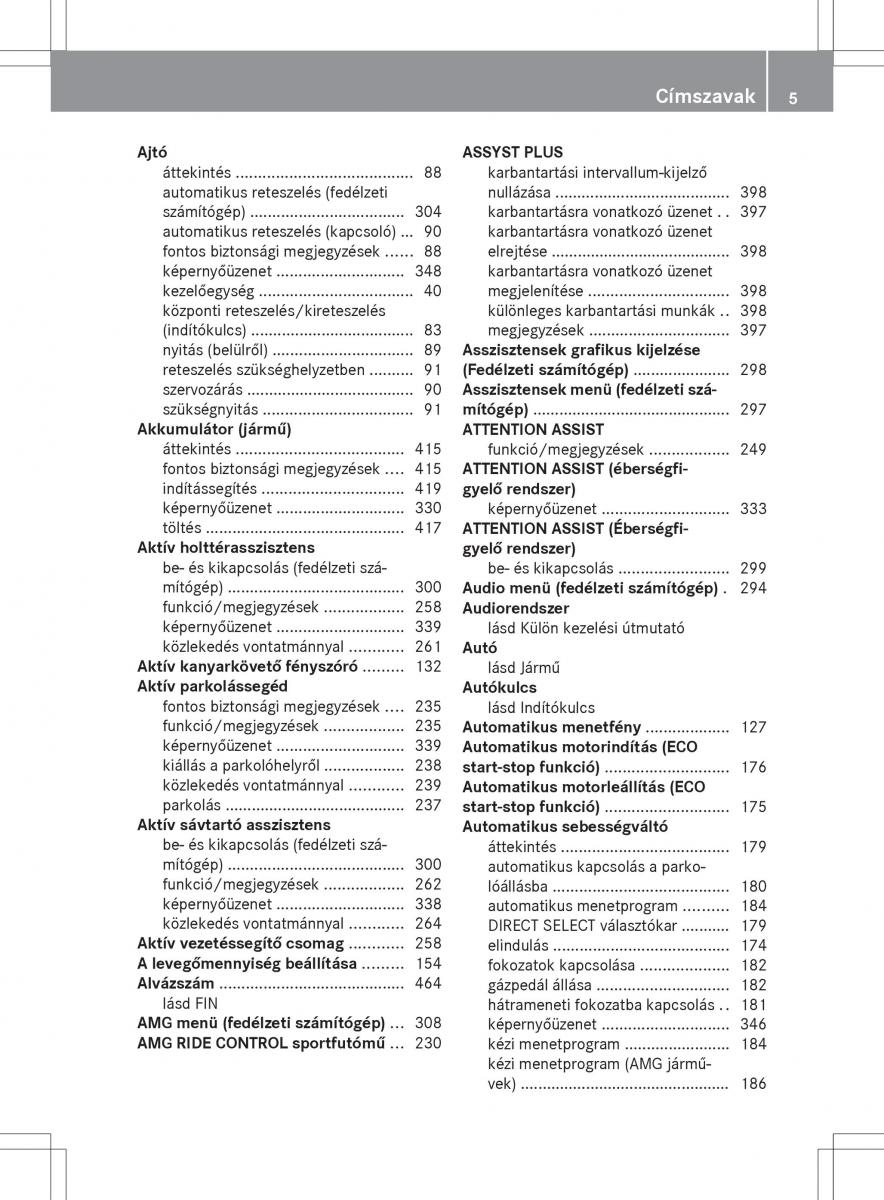 Mercedes Benz ML Class W166 Kezelesi utmutato / page 7