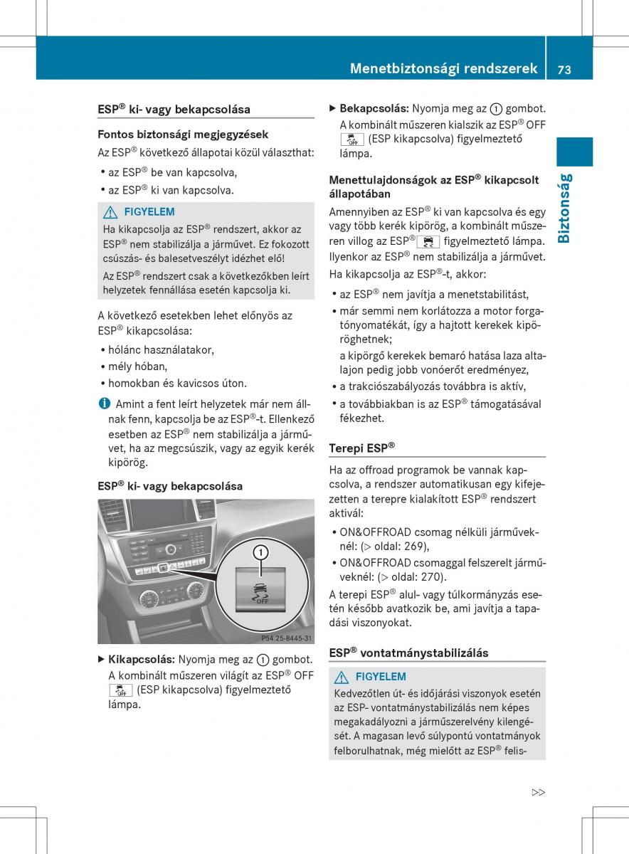 Mercedes Benz ML Class W166 Kezelesi utmutato / page 75