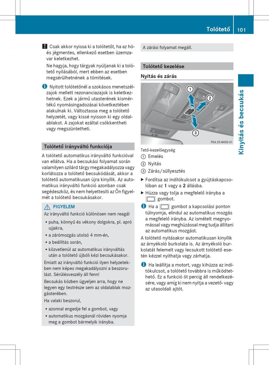 Mercedes Benz ML Class W166 Kezelesi utmutato / page 103