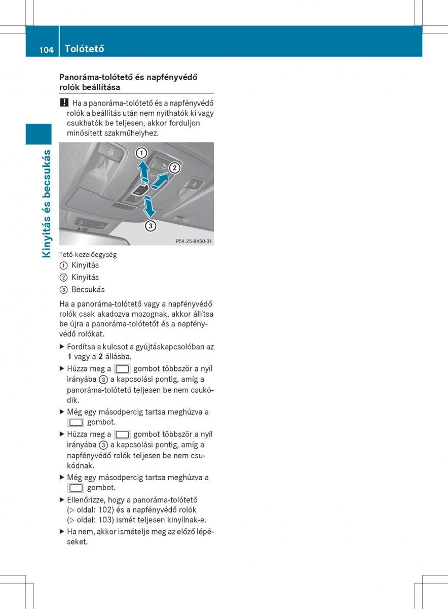 Mercedes Benz ML Class W166 Kezelesi utmutato / page 106