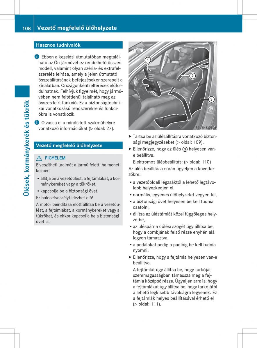 Mercedes Benz ML Class W166 Kezelesi utmutato / page 110