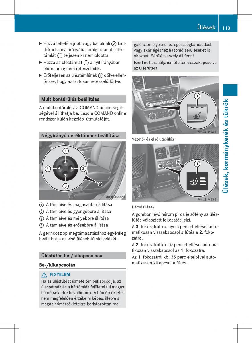 Mercedes Benz ML Class W166 Kezelesi utmutato / page 115