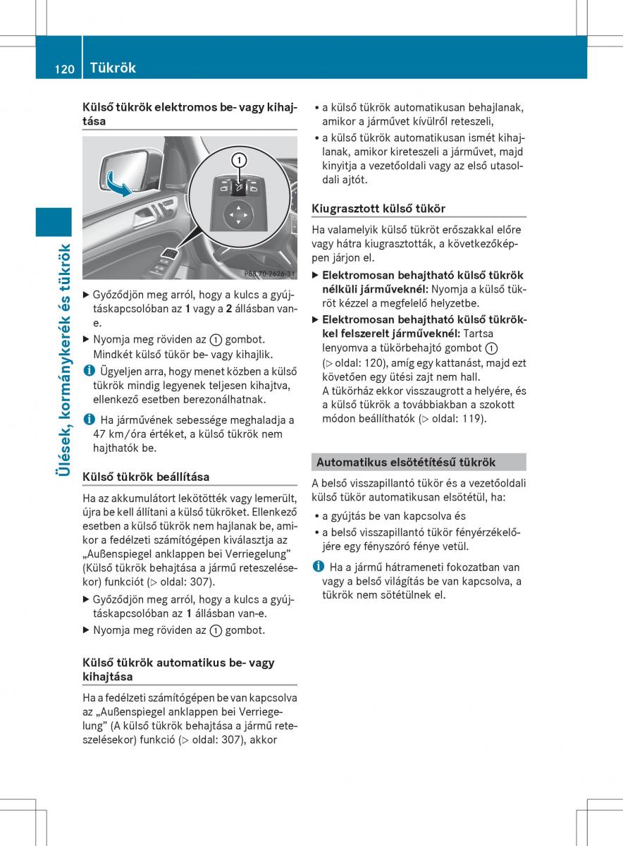 Mercedes Benz ML Class W166 Kezelesi utmutato / page 122