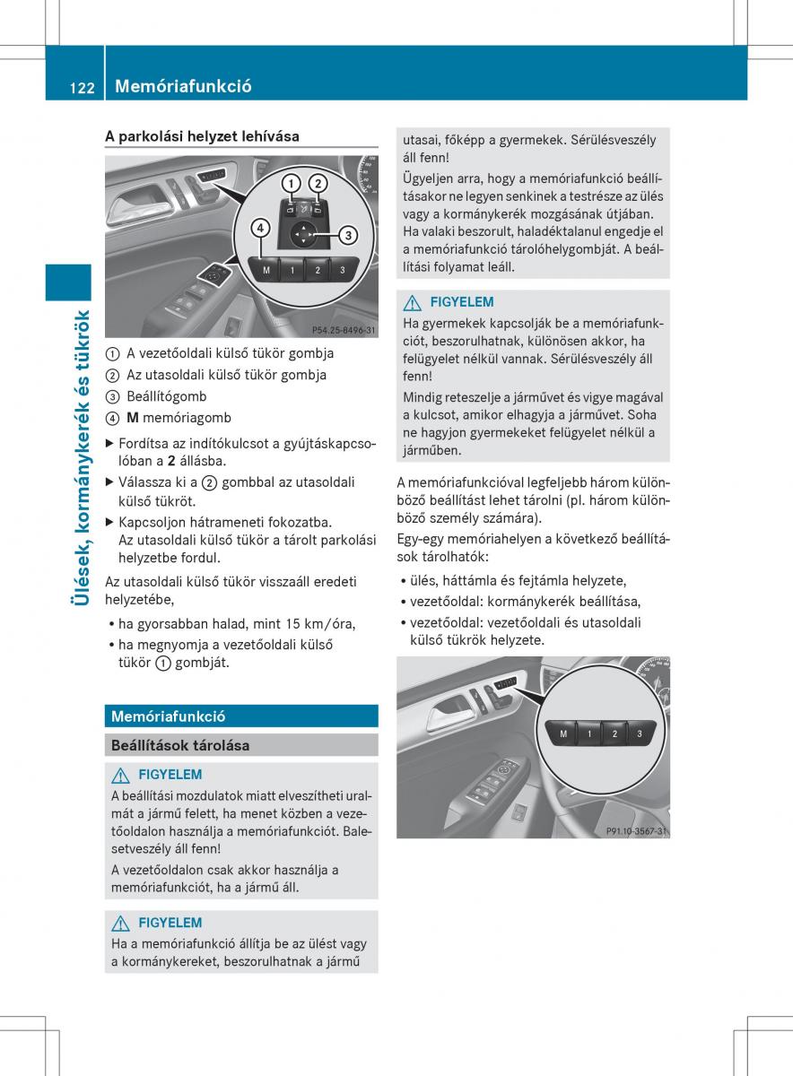 Mercedes Benz ML Class W166 Kezelesi utmutato / page 124