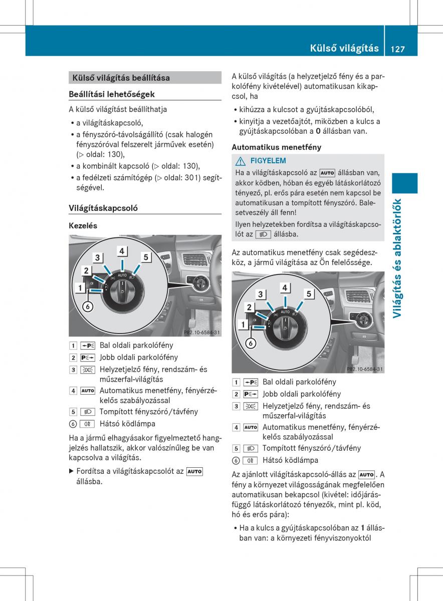 Mercedes Benz ML Class W166 Kezelesi utmutato / page 129