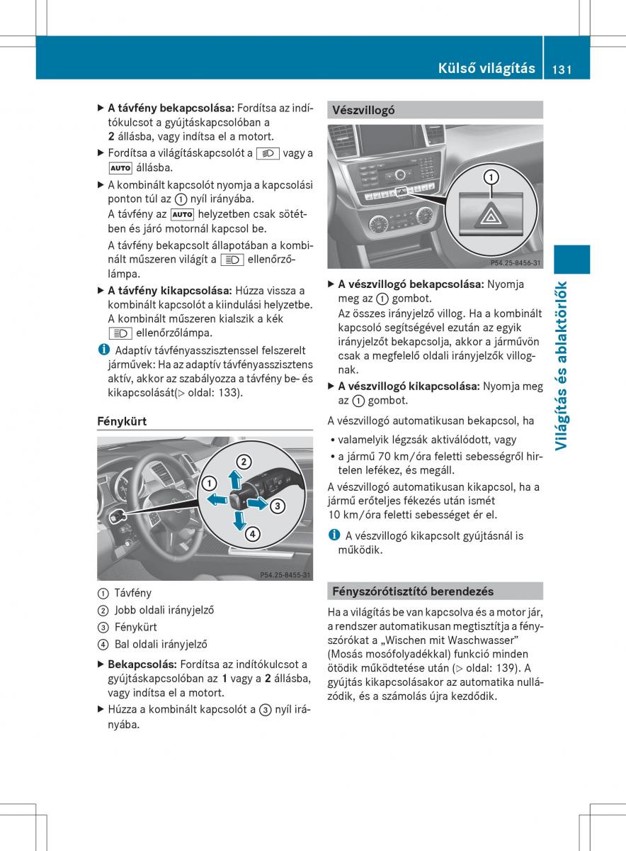 Mercedes Benz ML Class W166 Kezelesi utmutato / page 133