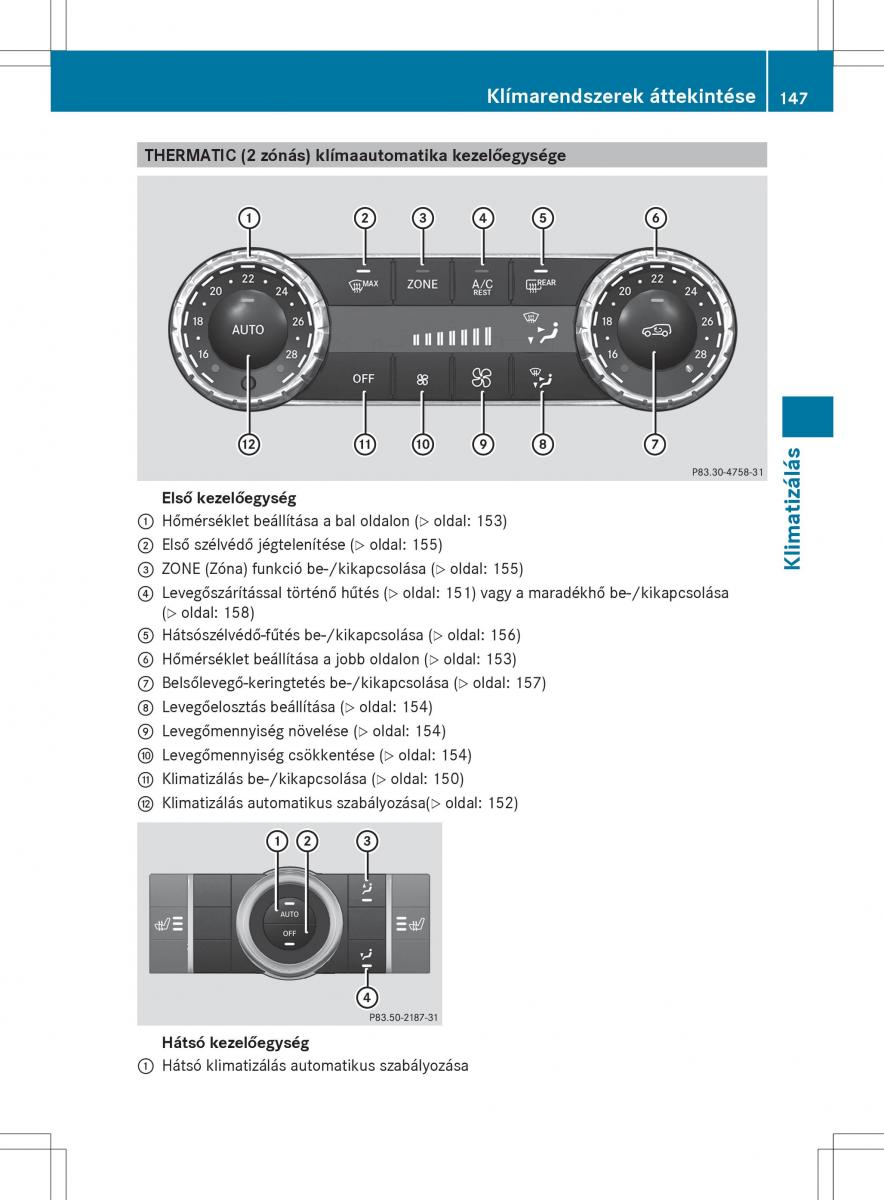 Mercedes Benz ML Class W166 Kezelesi utmutato / page 149