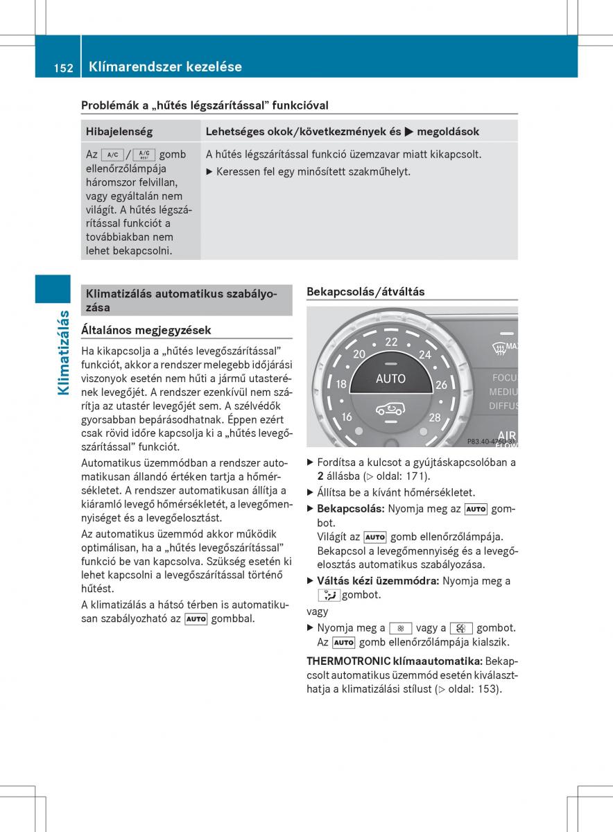 Mercedes Benz ML Class W166 Kezelesi utmutato / page 154