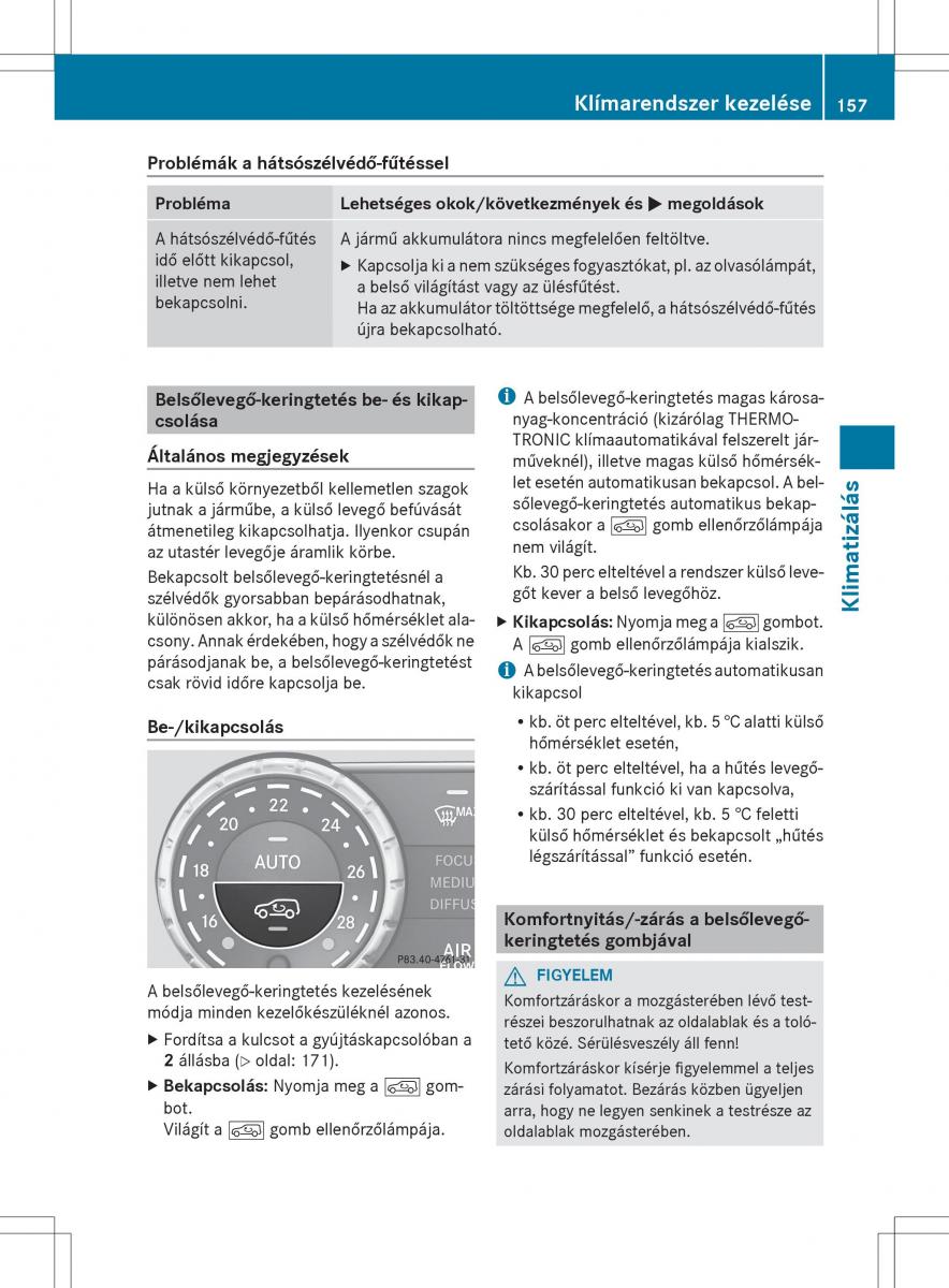 Mercedes Benz ML Class W166 Kezelesi utmutato / page 159