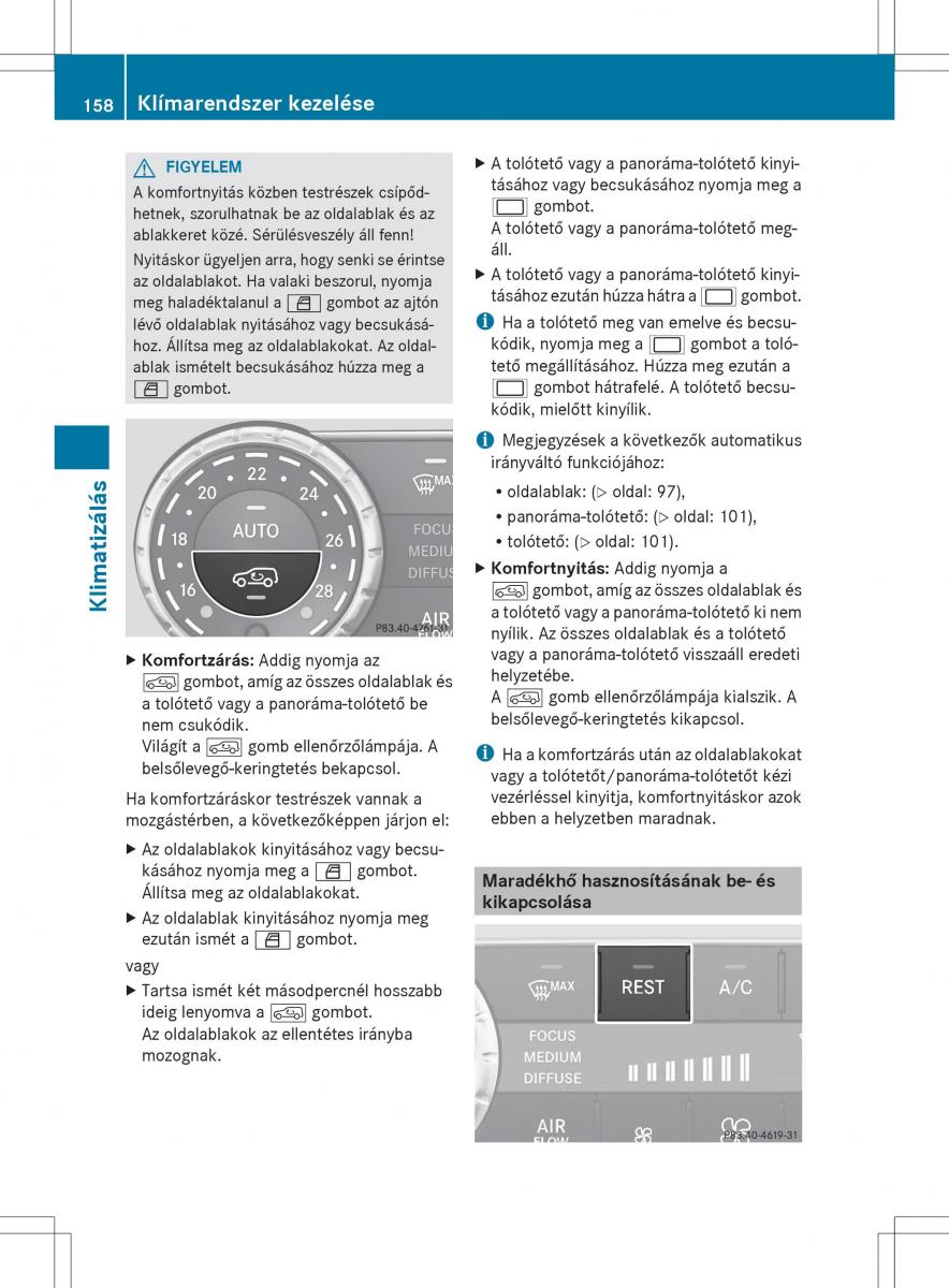 Mercedes Benz ML Class W166 Kezelesi utmutato / page 160