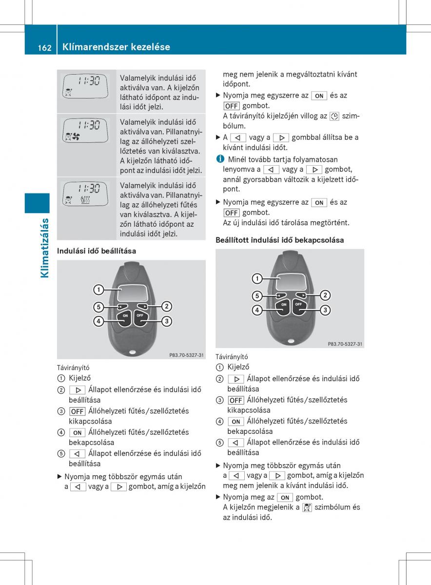 Mercedes Benz ML Class W166 Kezelesi utmutato / page 164