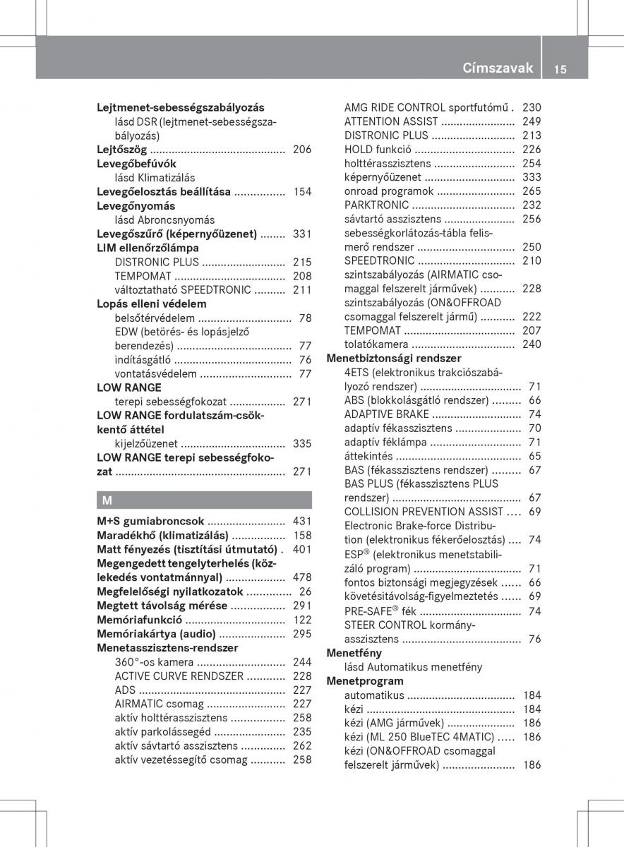 Mercedes Benz ML Class W166 Kezelesi utmutato / page 17