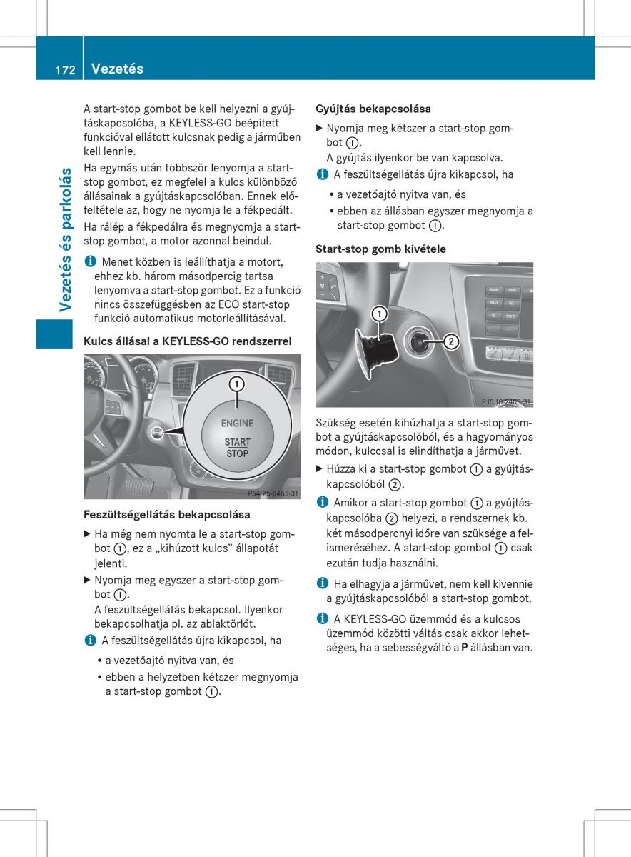 Mercedes Benz ML Class W166 Kezelesi utmutato / page 174