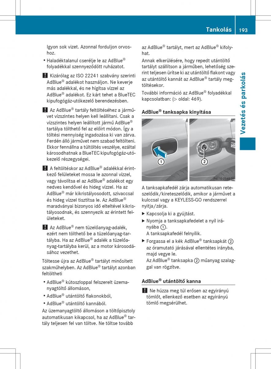 Mercedes Benz ML Class W166 Kezelesi utmutato / page 195