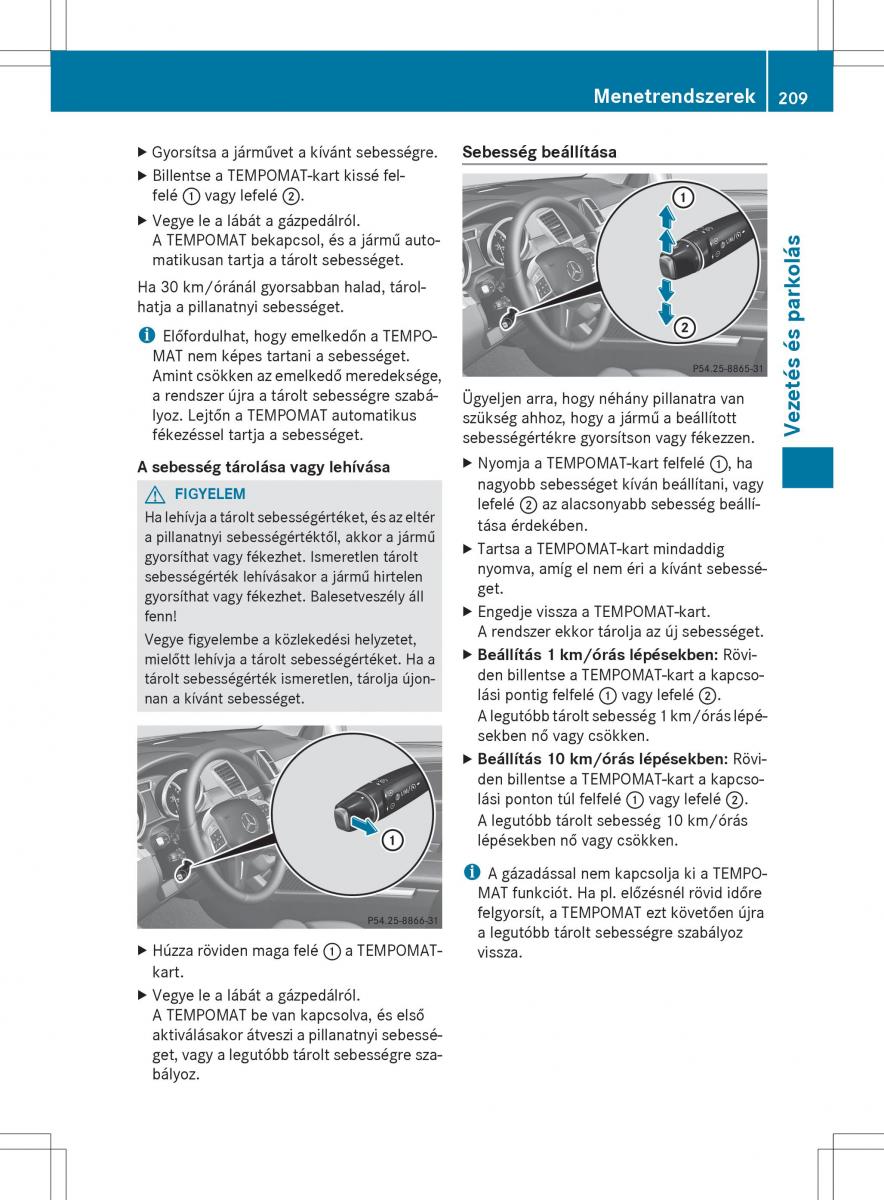 Mercedes Benz ML Class W166 Kezelesi utmutato / page 211