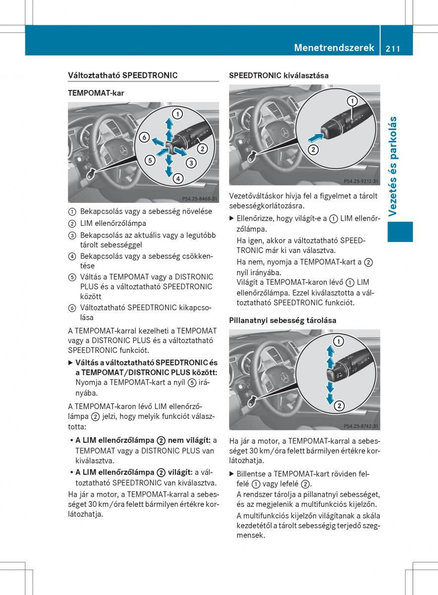 Mercedes Benz ML Class W166 Kezelesi utmutato / page 213