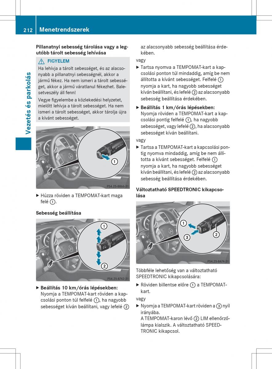 Mercedes Benz ML Class W166 Kezelesi utmutato / page 214