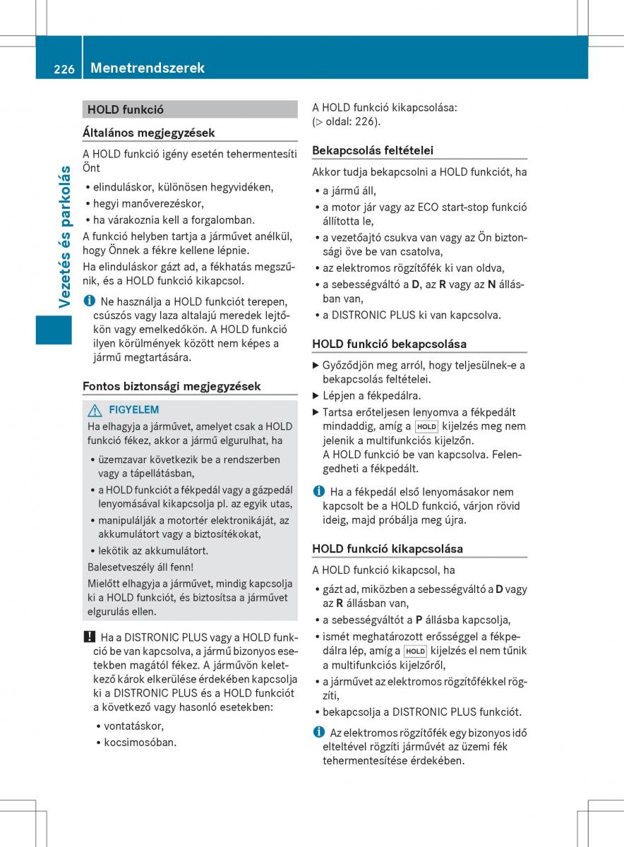 Mercedes Benz ML Class W166 Kezelesi utmutato / page 228