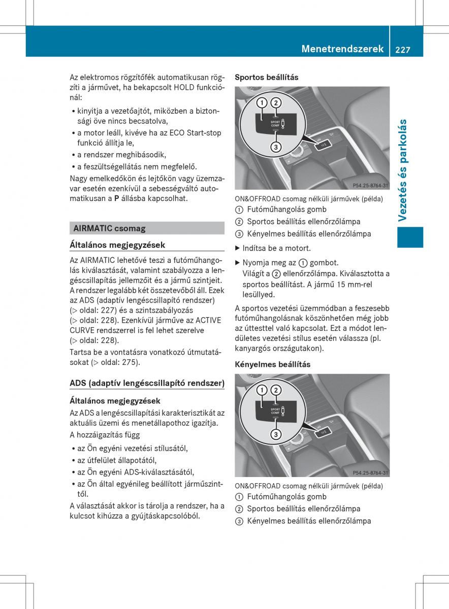 Mercedes Benz ML Class W166 Kezelesi utmutato / page 229