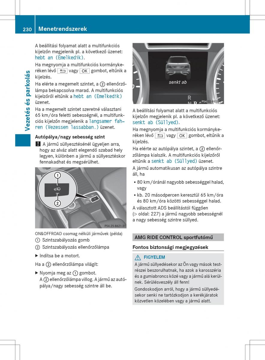 Mercedes Benz ML Class W166 Kezelesi utmutato / page 232