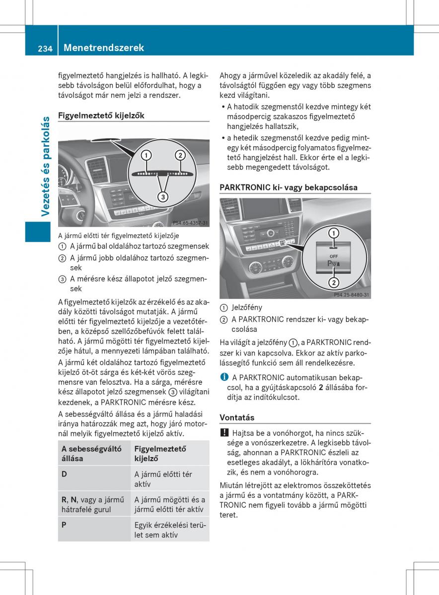 Mercedes Benz ML Class W166 Kezelesi utmutato / page 236