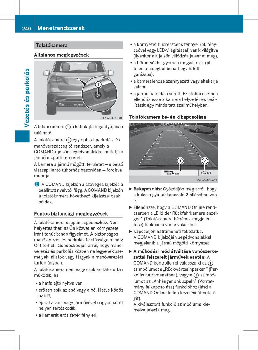 Mercedes Benz ML Class W166 Kezelesi utmutato / page 242