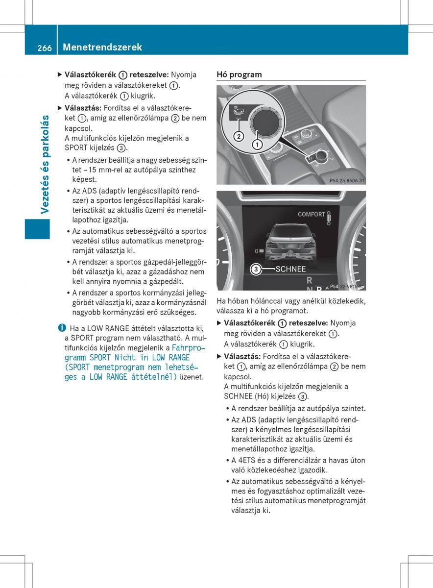 Mercedes Benz ML Class W166 Kezelesi utmutato / page 268