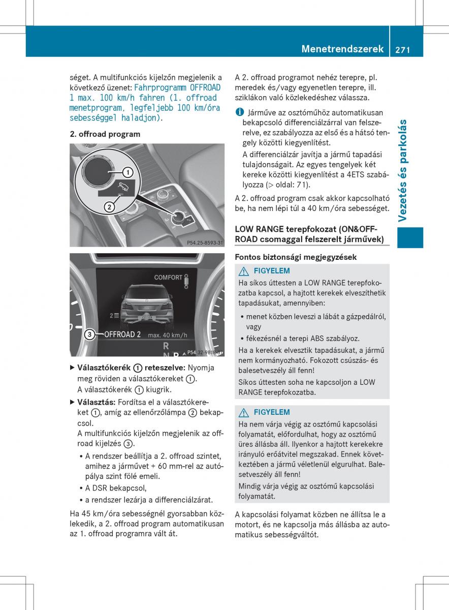 Mercedes Benz ML Class W166 Kezelesi utmutato / page 273