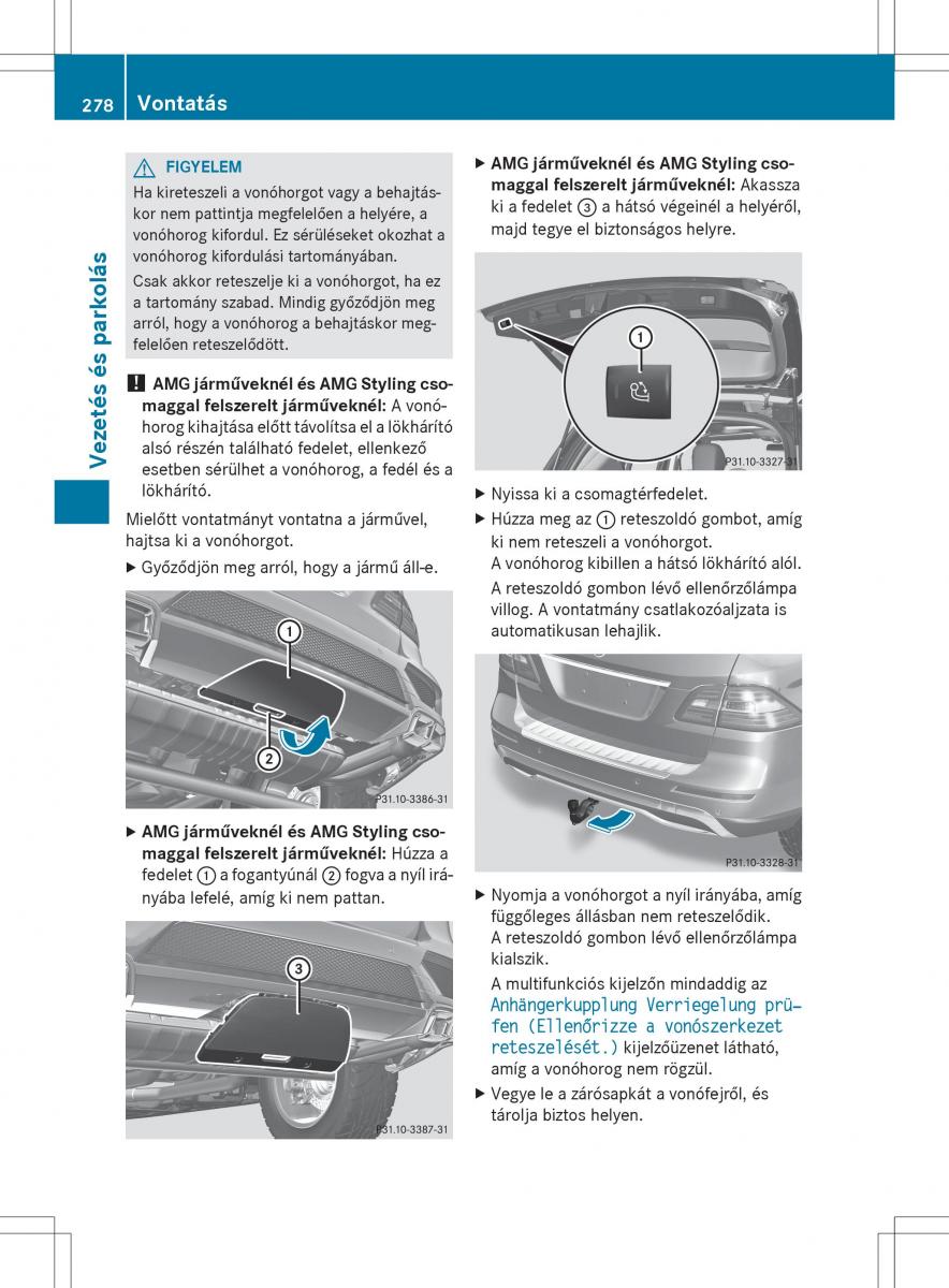 Mercedes Benz ML Class W166 Kezelesi utmutato / page 280