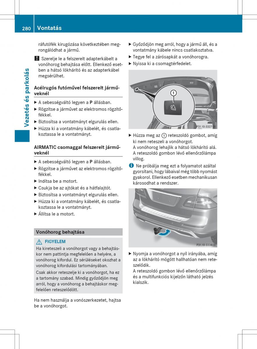 Mercedes Benz ML Class W166 Kezelesi utmutato / page 282