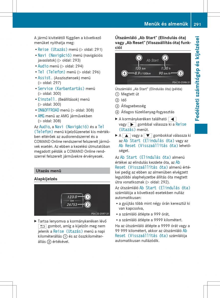 Mercedes Benz ML Class W166 Kezelesi utmutato / page 293