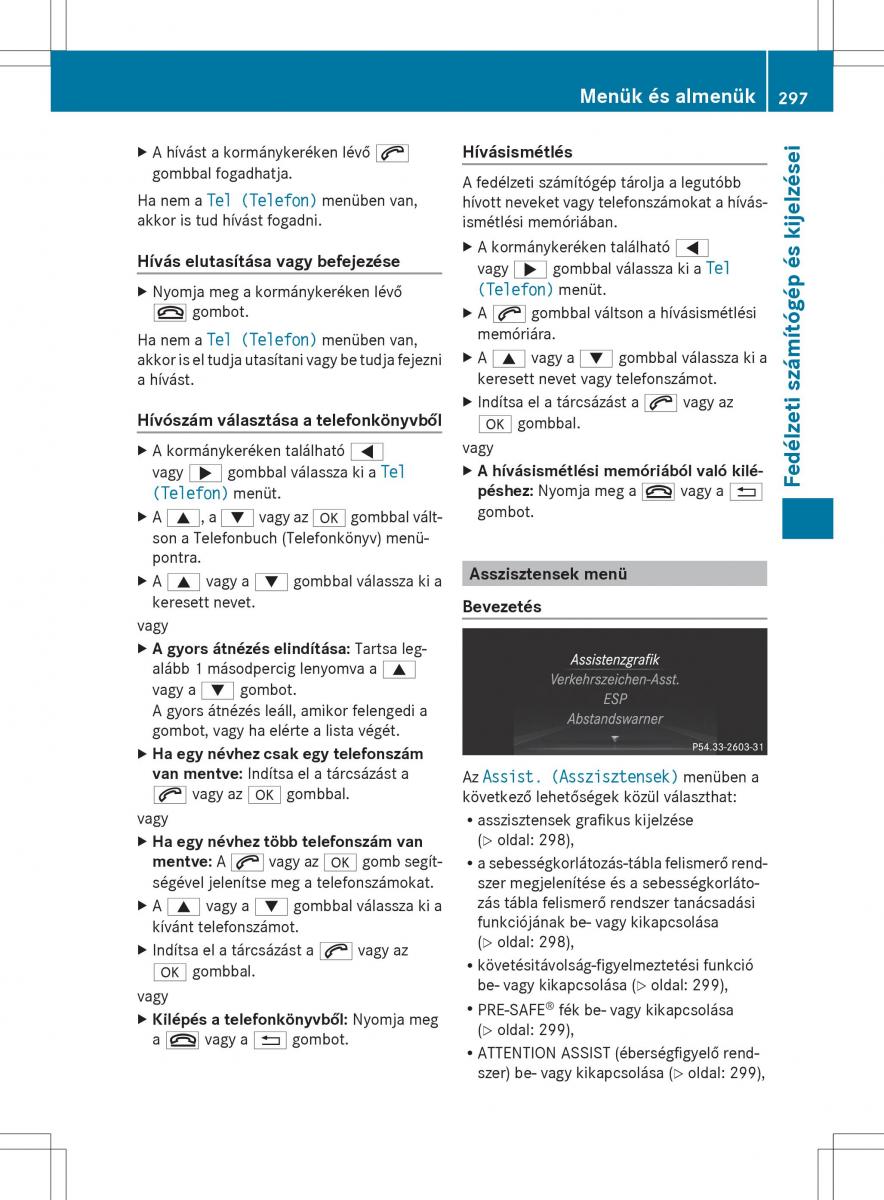 Mercedes Benz ML Class W166 Kezelesi utmutato / page 299