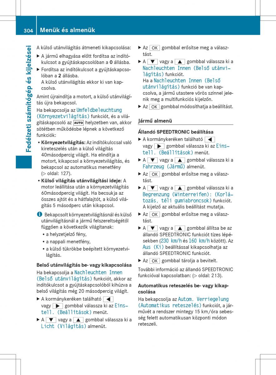 Mercedes Benz ML Class W166 Kezelesi utmutato / page 306