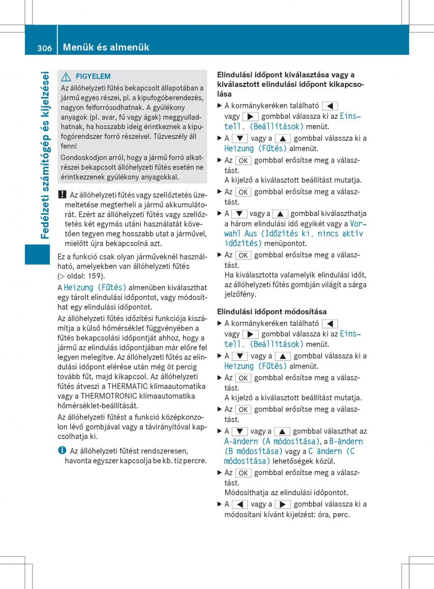 Mercedes Benz ML Class W166 Kezelesi utmutato / page 308