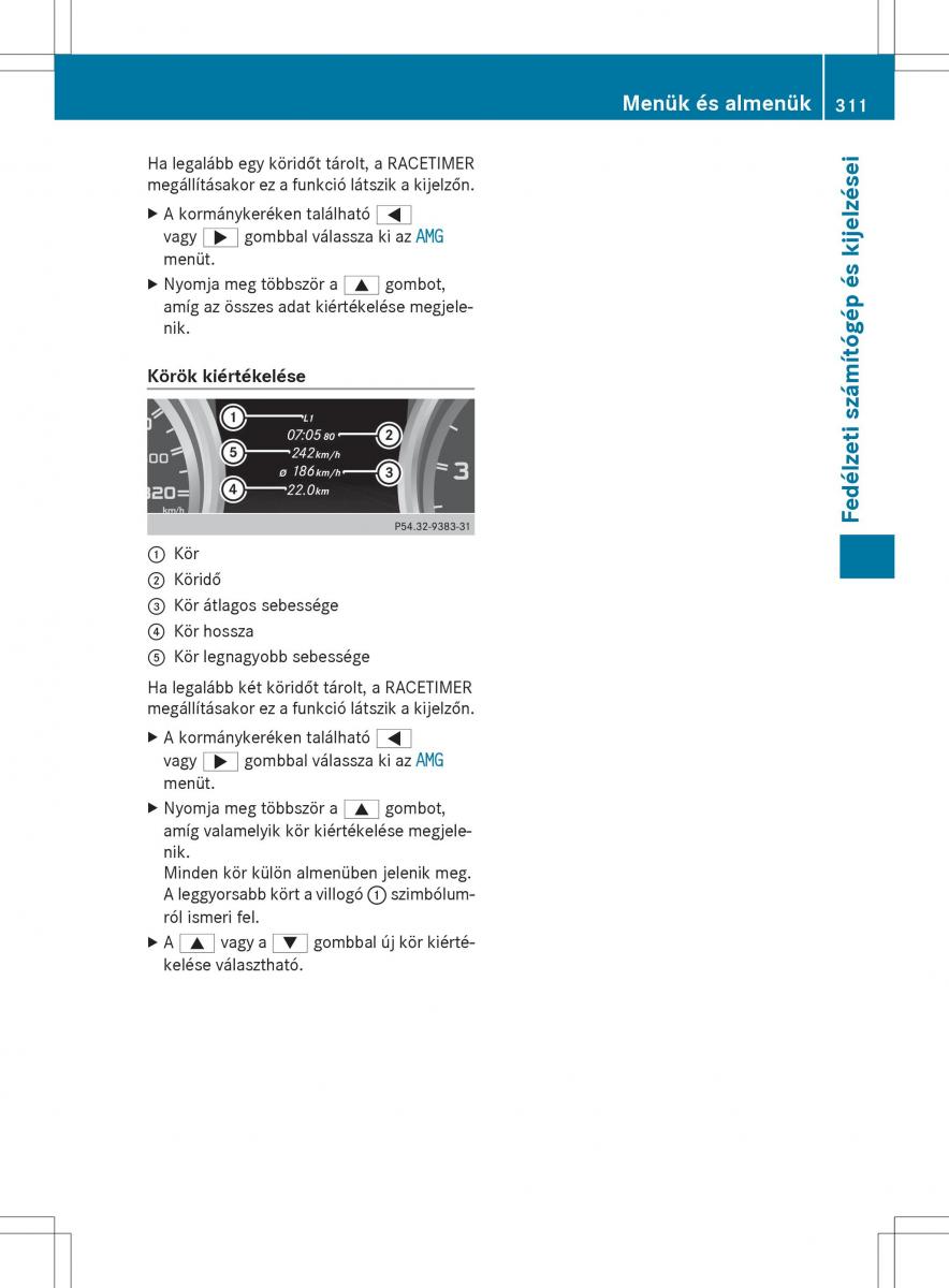 Mercedes Benz ML Class W166 Kezelesi utmutato / page 313