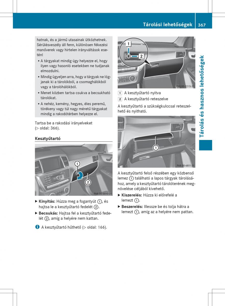 Mercedes Benz ML Class W166 Kezelesi utmutato / page 369