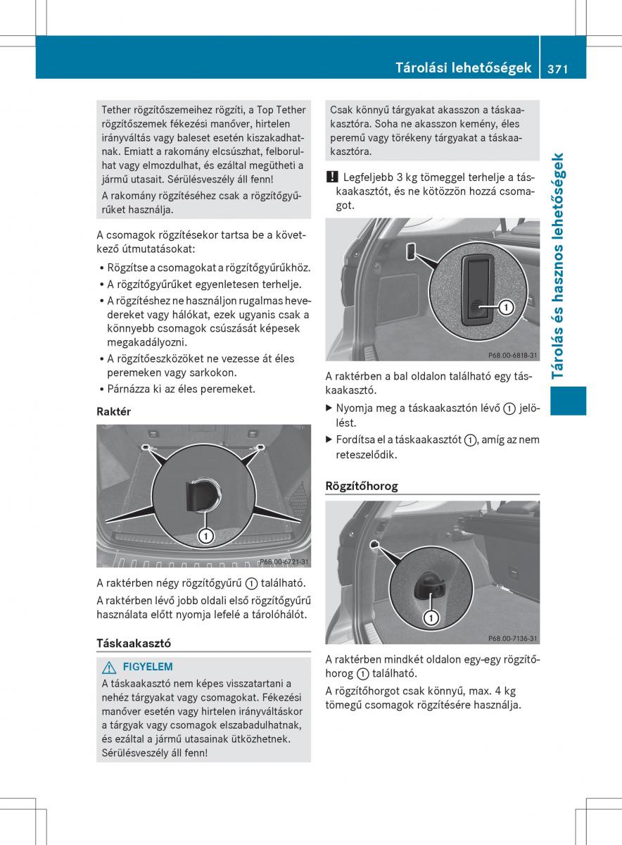 Mercedes Benz ML Class W166 Kezelesi utmutato / page 373