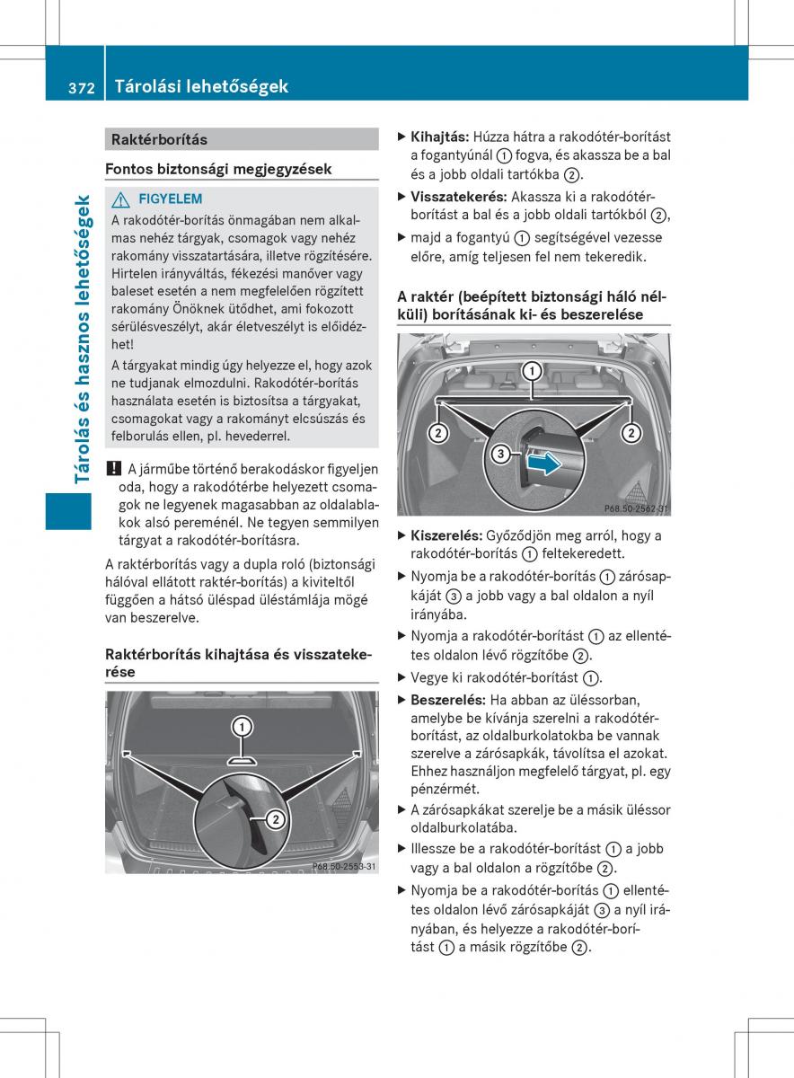 Mercedes Benz ML Class W166 Kezelesi utmutato / page 374