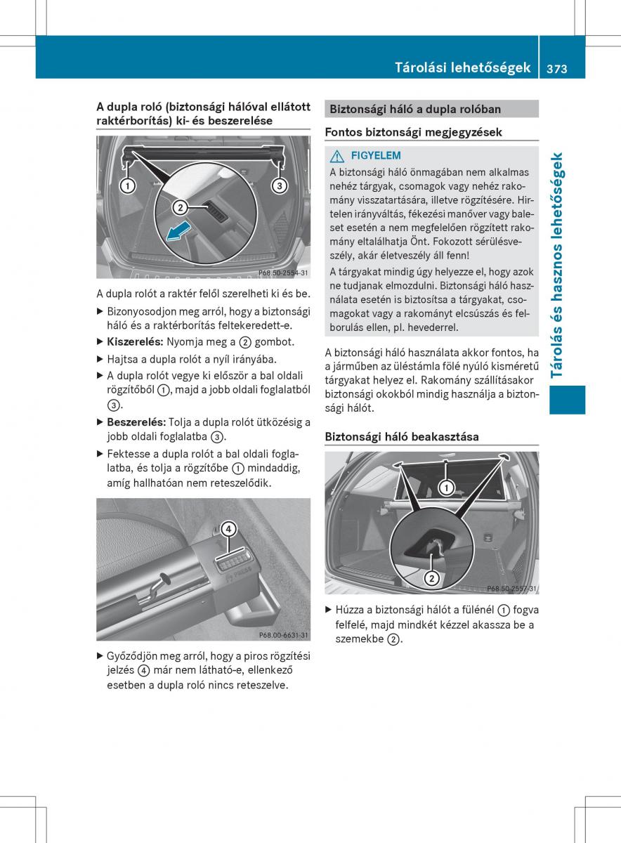 Mercedes Benz ML Class W166 Kezelesi utmutato / page 375