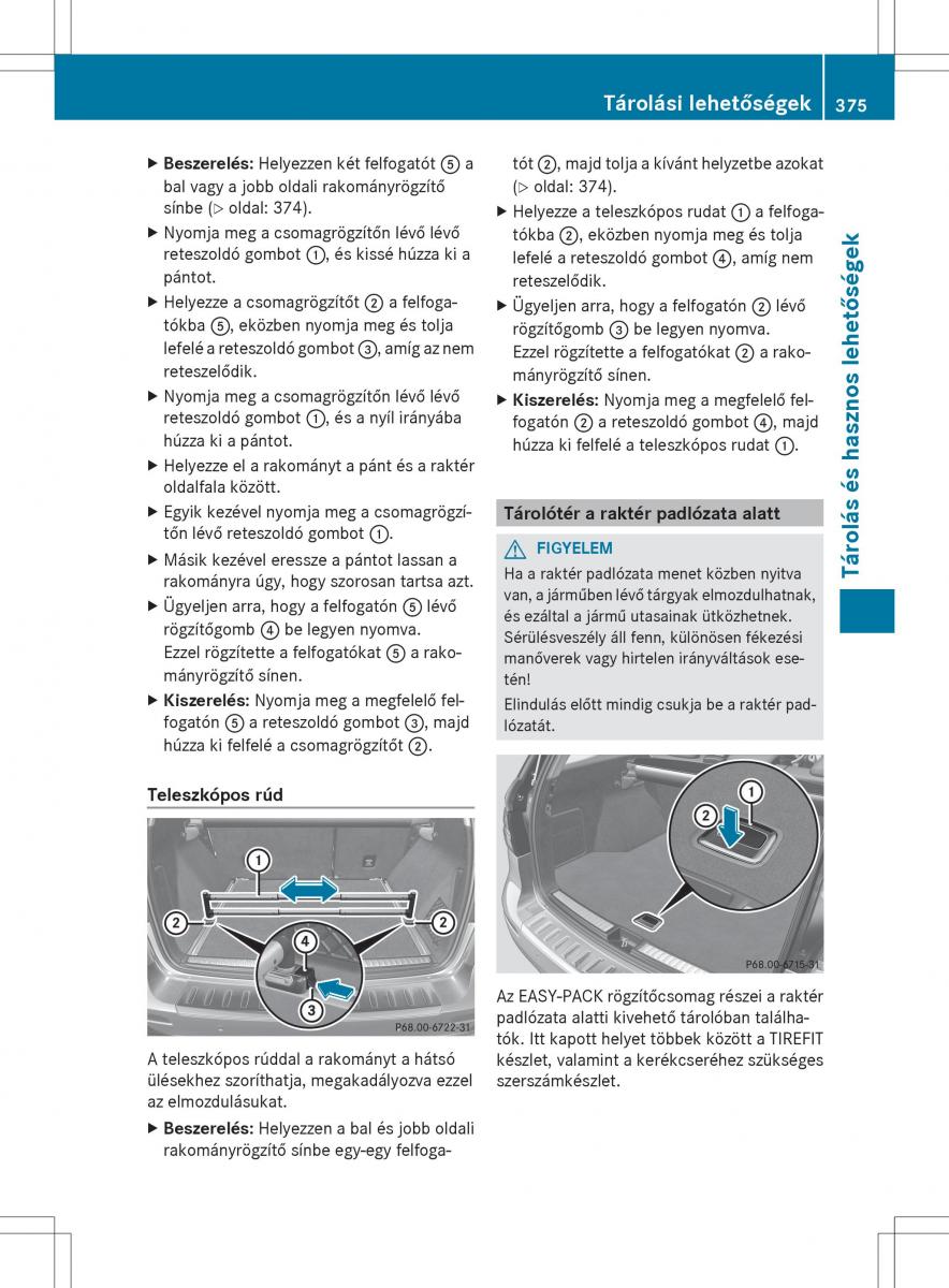 Mercedes Benz ML Class W166 Kezelesi utmutato / page 377