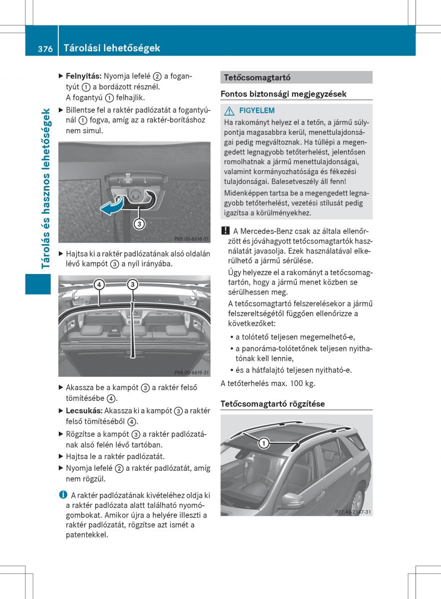 Mercedes Benz ML Class W166 Kezelesi utmutato / page 378